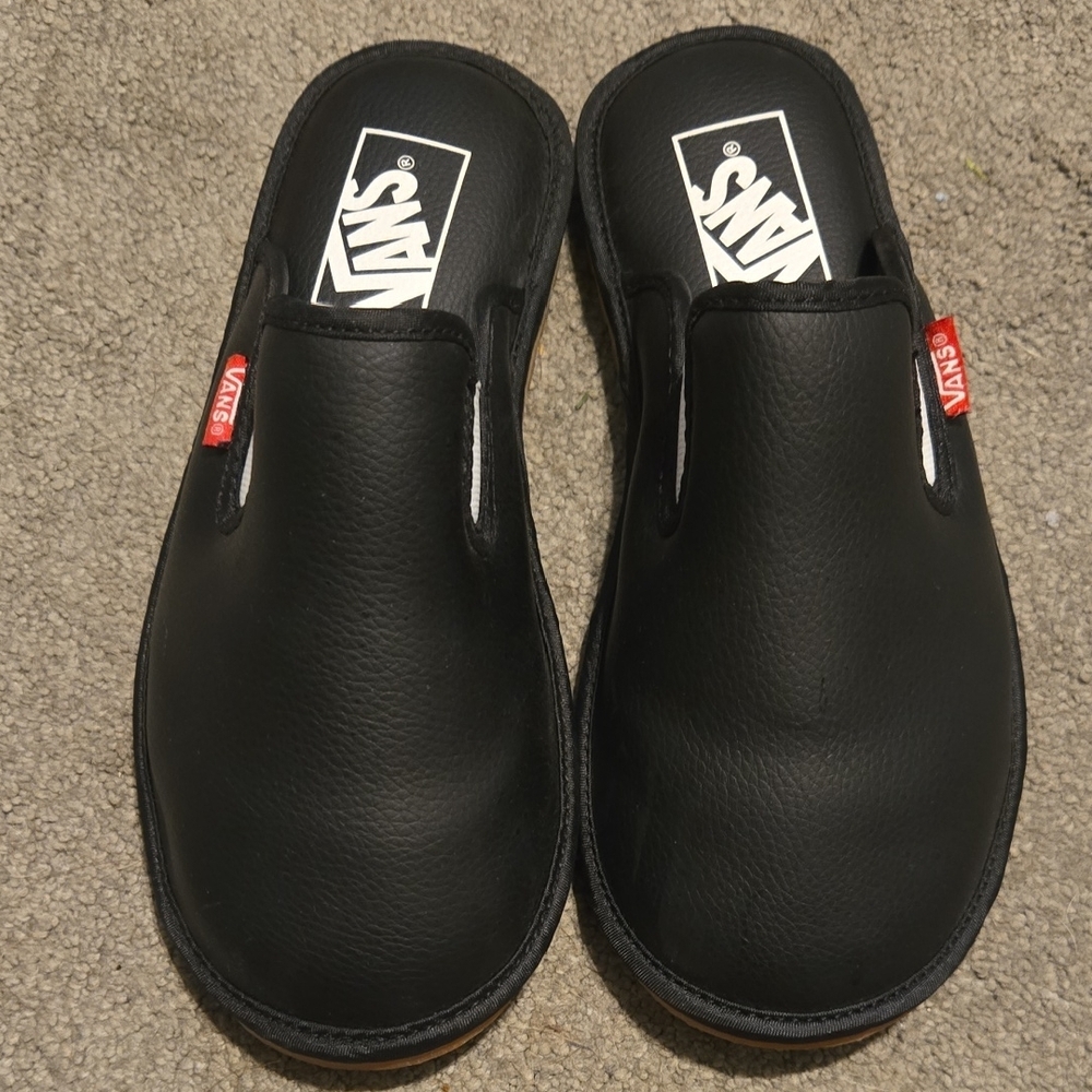 Vans Black Mules with Slip-On Design and Rubber Sole